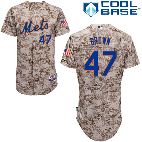 Andrew Brown #47 MLB Jersey-New York Mets Men's Authentic Alternate Camo Cool Base Baseball Jersey
